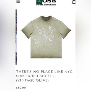 RRose There’s No Place Like Home NY T-Shirt Vintage Olive Size Large